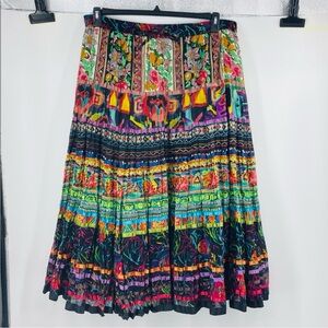 Vintage y2k TravelSmith Patchwork Tiered Floral Watercolor Boho Skirt Size XL
